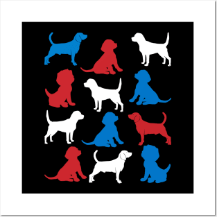 Patriotic Beagles Dog America Flag 4Th Of July Posters and Art